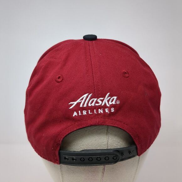 Seattle Mariners Alaska Airlines Snapback Hat Red Black Embroidered Logo MLB - Picture 5 of 9